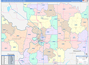 St. Joseph Metro Area Wall Map Color Cast Style